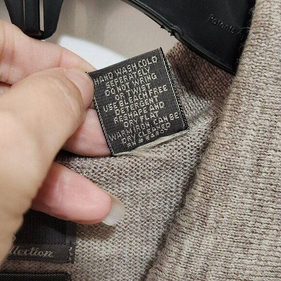 International Waters Mens L 100% Merino Wool Oversized Polo Sweater Quiet Luxury - Picture 8 of 8